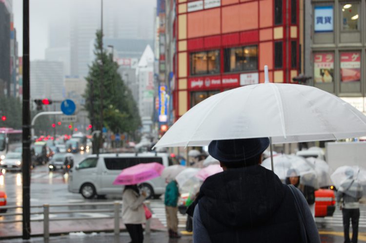 雨降り 傘をさして行きかう人々03 フリー素材ドットコム